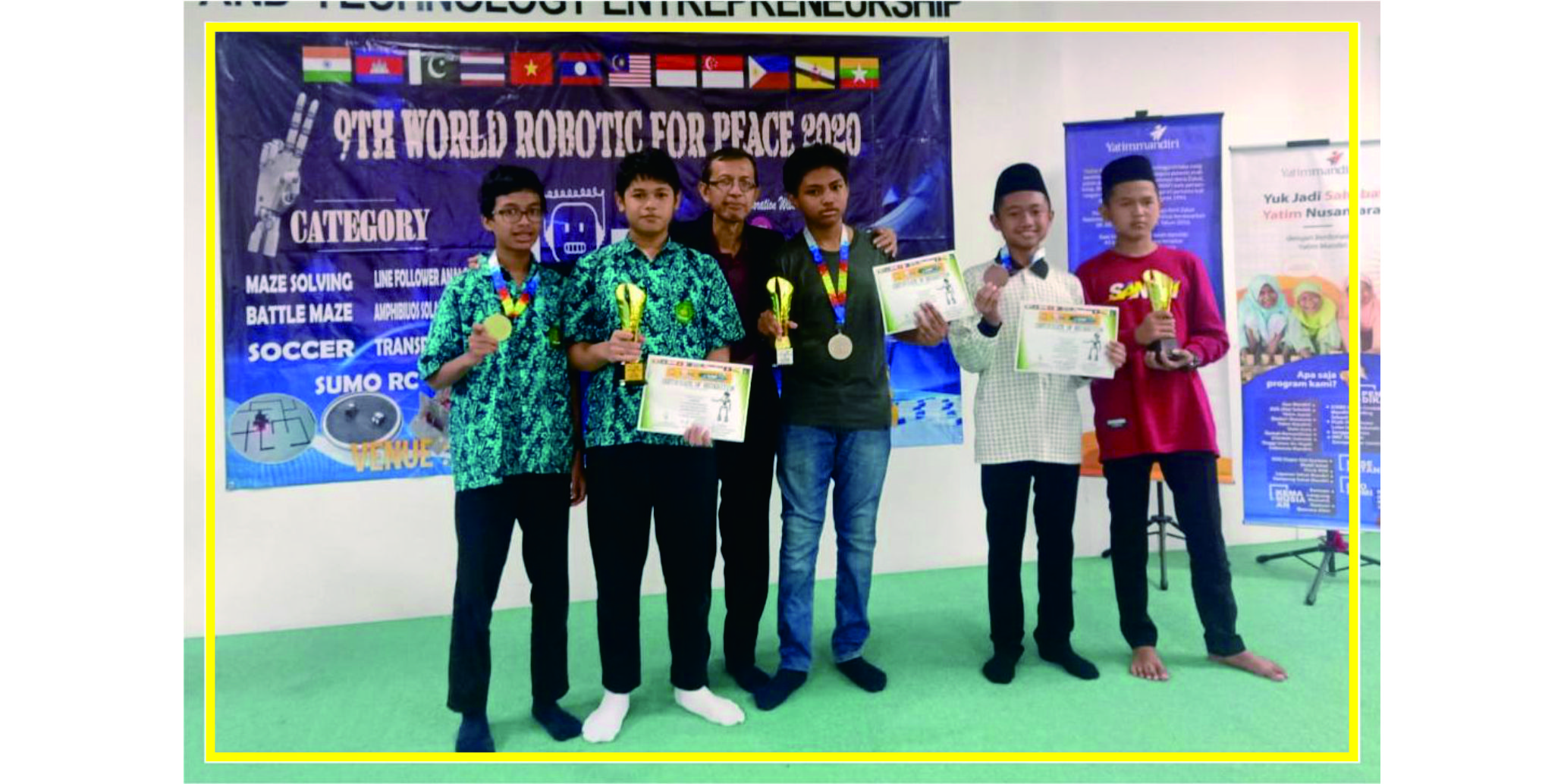 Siswa MTsN 1 Kota Malang Raih Enam Medali World Robotic for Peace 2020