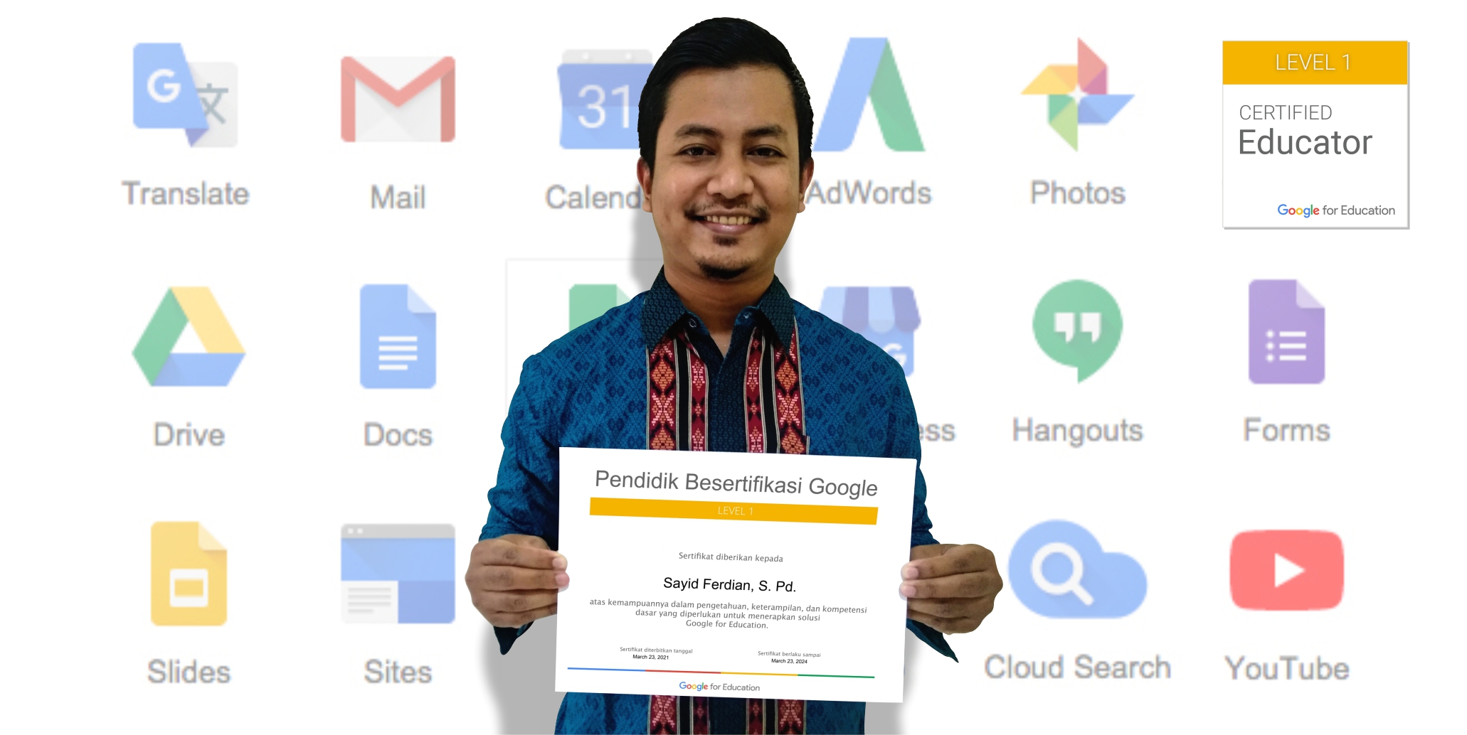 Sayid Ferdian Guru MTsN 1 Kota Malang Peraih Sertifikasi dari Google