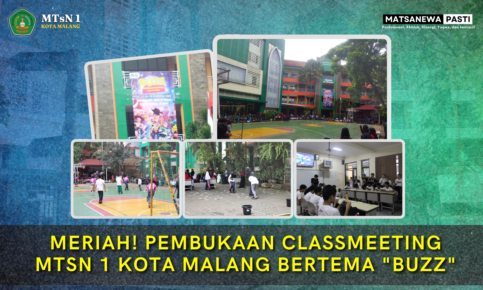 Meriah! Pembukaan Classmeeting MTsN 1 Kota Malang Bertema “BUZZ”