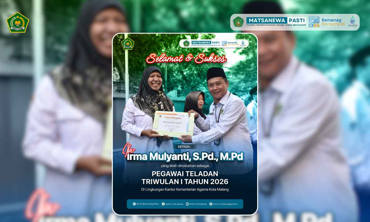 Irma Mulyanti, S.Pd., M.Pd Raih Penghargaan Pegawai Teladan Triwulan I Tahun 2026